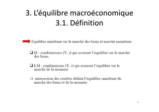 3. L’équilibre macroéconomique
3.1. Définition
55
 