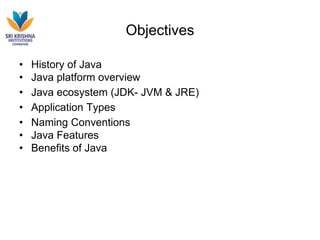 JAVA-History-buzzwords-JVM_architecture.pptx | Programming Languages ...