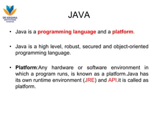 JAVA-History-buzzwords-JVM_architecture.pptx | Programming Languages ...