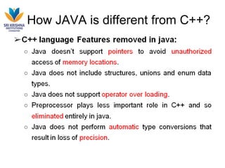 How JAVA is different from C++?
 