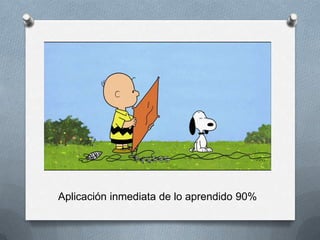Aplicación inmediata de lo aprendido 90%
 