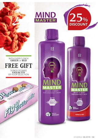 31LR world 06.2016
25%
DISCOUNT
FREE GIFT
3-PACK OF BARS
FiguActiv
OF YOUR SELECTION
WITH EVERY 5-PACK
Green or RED
 