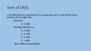 LR(1) and SLR(1) parsing | PPTX