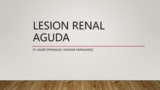 LESION RENAL
AGUDA
R1 JAVIER EMMANUEL SHOMAR HERNANDEZ
 