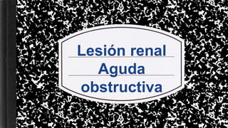 Lesión renal
Aguda
obstructiva
 