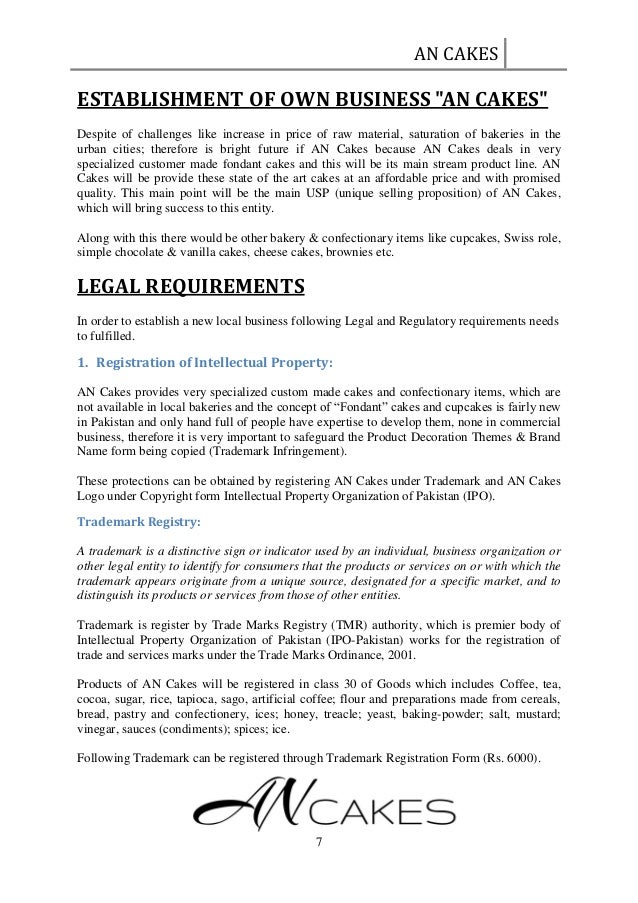 LEGAL OBLIGATIONS & REQUIREMENTS FOR ESTABLISHING A Bakery & Confecti…