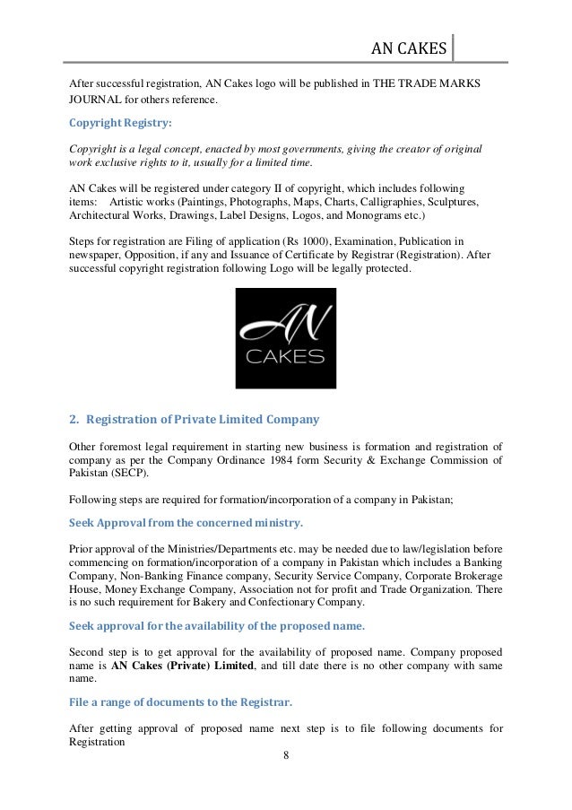 LEGAL OBLIGATIONS & REQUIREMENTS FOR ESTABLISHING A Bakery & Confecti…