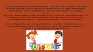 LREVISTA MODELOS DIDÁCTICOS.pdf ENFONQUE EN LA EDUCACIÓN | PDF