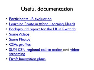 Learning Route Rwanda - participants feedback