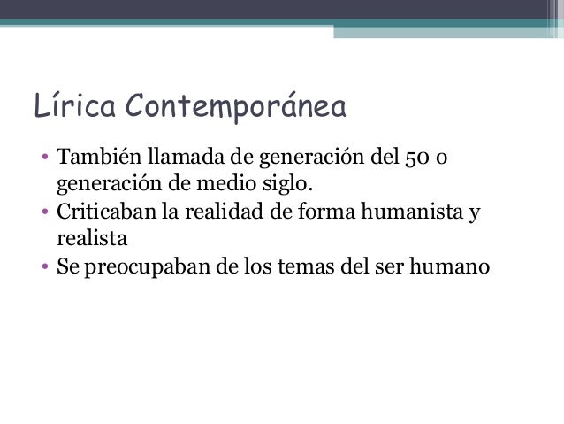 Lírica contemporánea