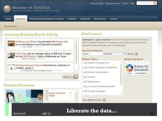 +




                           Liberate the data…
2010-09-27       LAK '12                        15
 