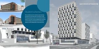 14 www.lrmplanning.com
Student schemes
We successfully secured a resolution to grant planning
permission for 229 student flats in City Road in Cardiff.
Planning permission was also secured at Quintana Gate in
Exeter for 127 units. The site was significantly constrained
by listed buildings and Scheduled Ancient Monuments
adjacent, as well as falling within a Conservation Area.
Quintana Gate images by T2 Architects
The Neighbourhood Cardiff images by T2 Architects
 