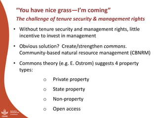 “You have nice grass—I’m coming”:  Challenges of pastoral land governance in East Africa