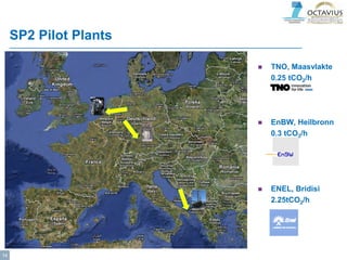 SP2 Pilot Plants
 TNO, Maasvlakte
0.25 tCO2/h
 EnBW, Heilbronn
0.3 tCO2/h
 ENEL, Bridisi
2.25tCO2/h
14
 