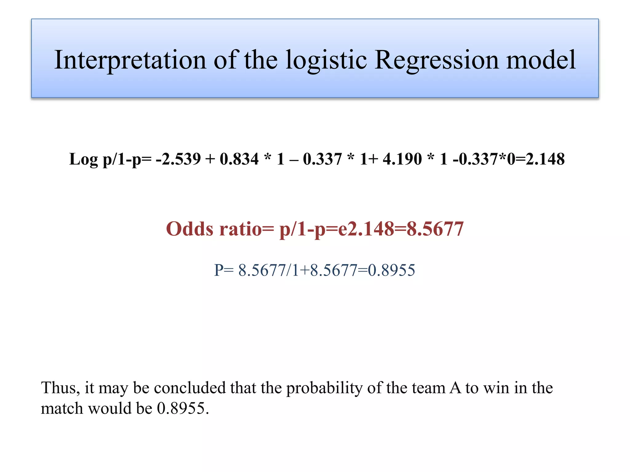 Logistic regression with SPSS | PPTX