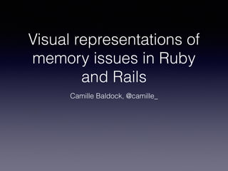 Visual representations of
memory issues in Ruby
and Rails
Camille Baldock, @camille_
 