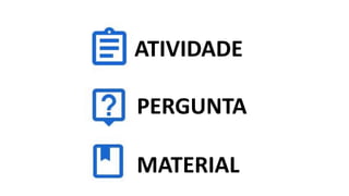 ATIVIDADE
PERGUNTA
MATERIAL
 