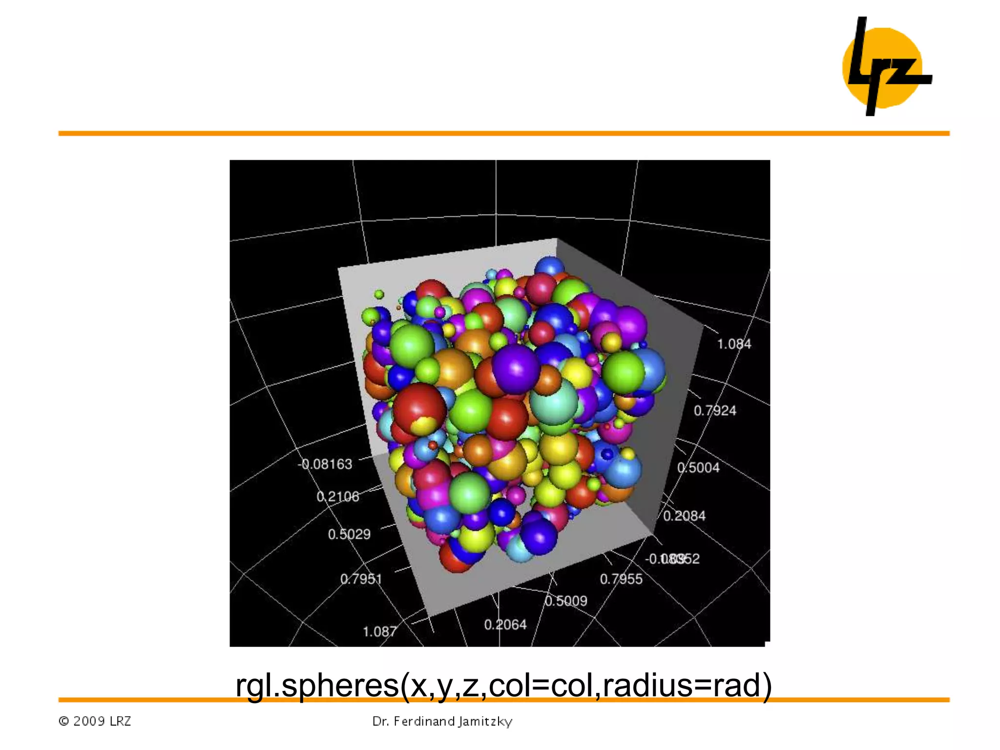 rgl.spheres(x,y,z,col=col,radius=rad)
 