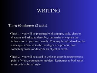 IELTS Components : Reading , Writing, Listening, Speaking | PPT