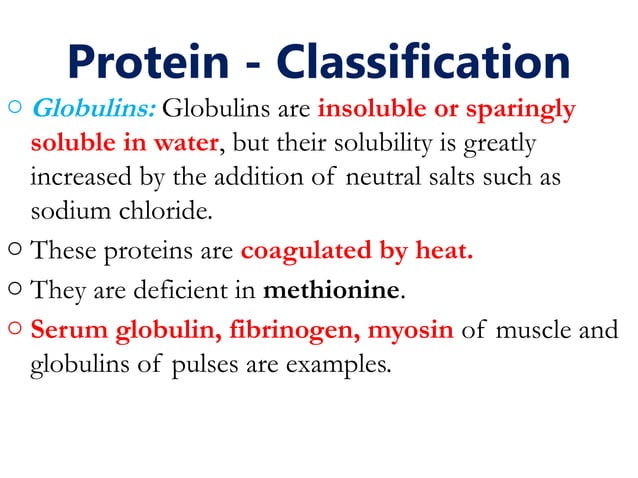 Classification of proteins based on function and solubility | PPTX