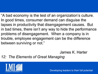 FOCUSPERSONALINTERPERSONALSELFORGANIZATIONStrategicAssessmentGoal SettingandMeasurementOrganizationalCultureTimeManagementHEADLOGICStrategicDevelopmentPlanningand Priority ManagementDelegationand Team ProductivityStrategicExecutionPROCESSValuesand    Decision   MakingEmpowerment    and     MotivationPersonal Missionand PurposeVision andCommunicationHEARTEMOTIONChangeandInnovationTotal PersonDevelopment Personal GrowthandSelf-MotivationCoaching andTeam Building