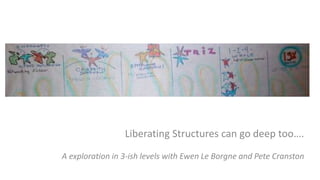 Liberating Structures can go deep too….
A exploration in 3-ish levels with Ewen Le Borgne and Pete Cranston
 