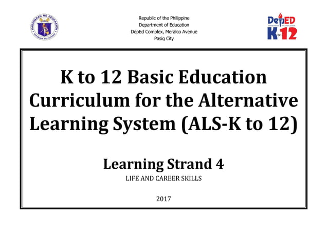 Curriculum Guide On ALS K12 LS 4 Life And Career Skills PPT