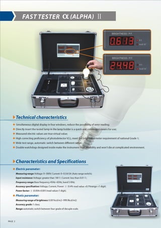 fast photo electric tester