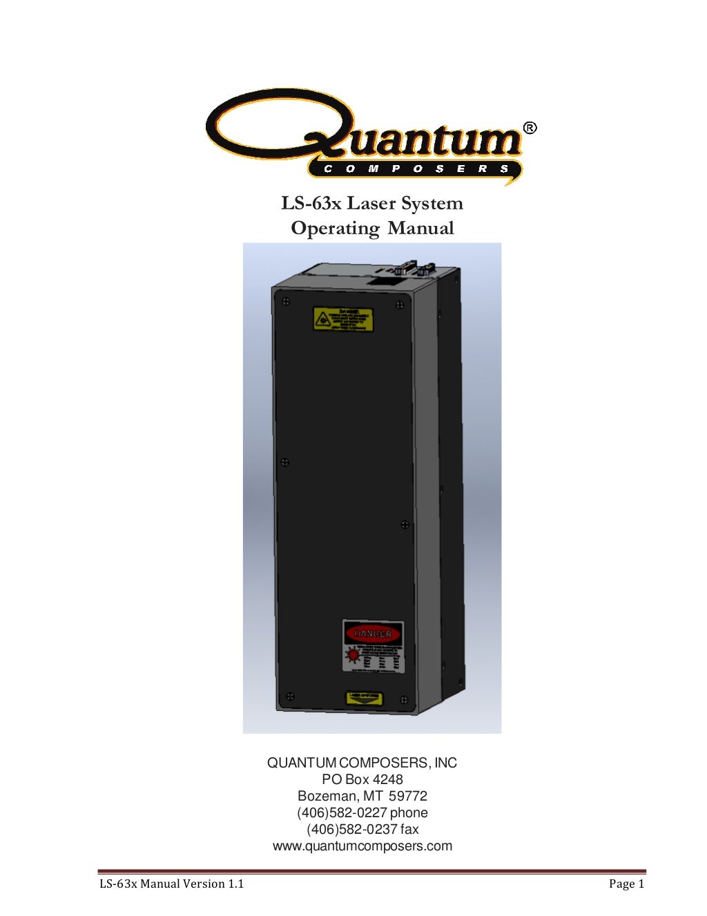 LS635 Laser System Manual