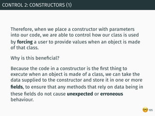 🤓
Therefore, when we place a constructor with parameters
into our code, we are able to control how our class is used
by fo...