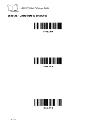 LS 9208 Product Reference Guide



Send ALT Characters (Continued)




                                   Send Alt M




                                   Send Alt N




                                   Send Alt O




 13-124
 