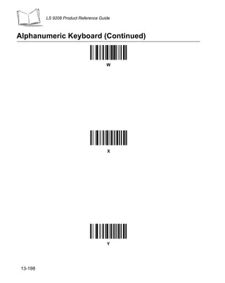LS 9208 Product Reference Guide



Alphanumeric Keyboard (Continued)


                                       W




                                       X




                                       Y




 13-198
 
