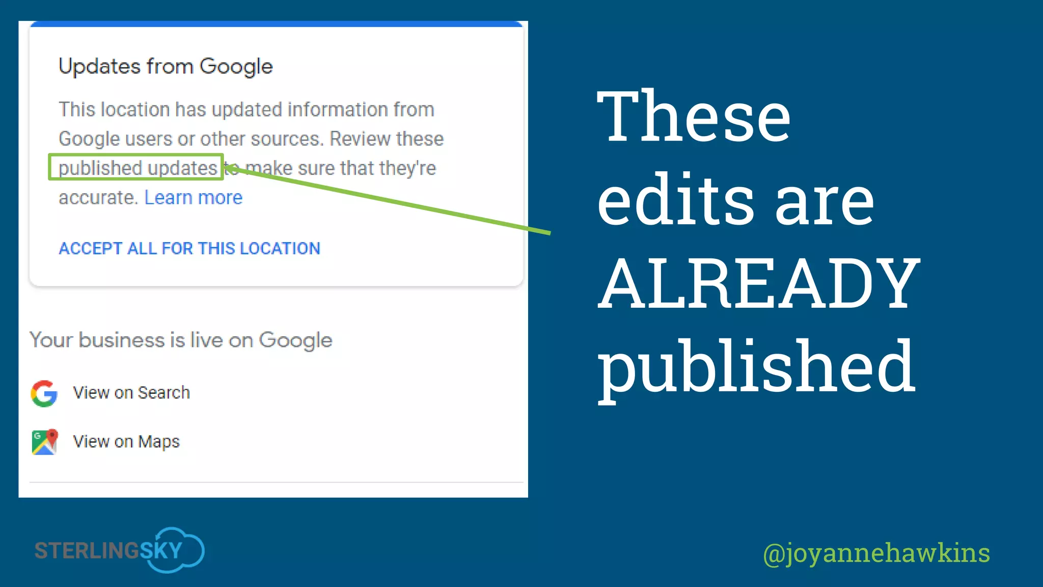 @joyannehawkins
These
edits are
ALREADY
published
 