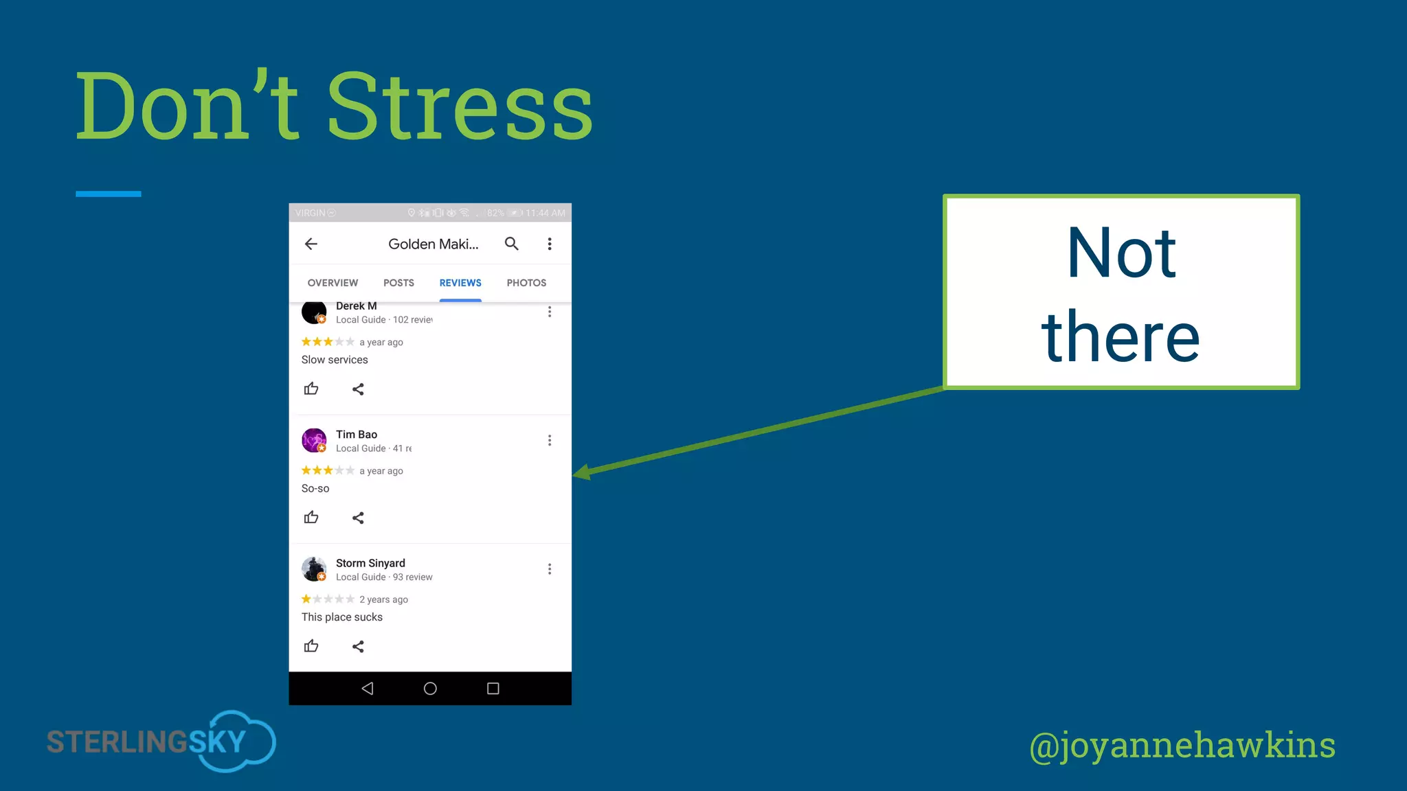 @joyannehawkins
Don’t Stress
Not
there
 