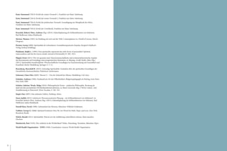 42
Kant, Immanuel (8
2014): Kritik der reinen Vernunft 1, Frankfurt am Main: Suhrkamp.
Kant, Immanuel (8
2014): Kritik der reinen Vernunft 2, Frankfurt am Main: Suhrkamp.
Kant, Immanuel (8
2014): Kritik der praktischen Vernunft. Grundlegung zur Metaphysik der Sitten,
Frankfurt am Main: Suhrkamp.
Kant, Immanuel (8
2014): Kritik der Urteilskraft, Frankfurt am Main: Suhrkamp.
Kruschel, Robert/ Hinz, Andreas (Hg.) (2015): Zukunftsplanung als Schlüsselelement von Inklusion,
Bad Heilbrunn: Julius Klinkhardt.
Merton, Thomas (1992): Im Einklang mit sich und der Welt. Contemplation in a World of Action, Zürich:
Diogenes.
Pernter, Georg (2008): Spiritualität als Lebenskunst. Gestalttherapeutische Impulse, Bergisch Gladbach:
Verlag Andreas Kohlhage.
Piedmont, Ralph L. (1999): Does spirituality represents the sixth factor of personality? Spiritual
transcendence and the five-factor model. Journal of Personality 67, 985–1013.
Pöppel, Ernst (2011): Wie wir gemeint sind: Neurowissenschaftliche und evolutionstheoretische Aspekte
des Bewusstseins auf Grundlage eines pragmatischen Monismus, in: Büssing, Arndt/ Kohls, Niko (Hg.)
(2011): Spiritualität transdisziplinär. Wissenschaftliche Grundlagen im Zusammenhang mit Gesundheit und
Krankheit, Berlin-Heidelberg: Springer, S. 3–12.
Rosenberg, Marschall B. (2015): Lebendige Spiritualität. Gedanken über die spirituellen Grundlagen der
Gewaltfreien Kommunikation, Paderborn: Junfermann.
Scharmer, Claus Otto (2009): Theorie U – Von der Zukunft her führen, Heidelberg: Carl Auer.
Schnider, Andreas (1996): Punktuell am Ort der Öffentlichkeit. Religionspädagogik im Polylog, Graz-Paris-
New York: ÖRF.
Schober, Sabrina/ Weule, Helga (2016): Philosophische Praxis – praktische Philosophie. Beratung als
Spiel mit den persönlichen Wirklichkeitskonstruktionen, in: Bitzer-Gavornik (Hg.) (4
2016): Lebens- und
Sozialberatung in Österreich, Wien: Facultas, S. 185–191.
Siegel, Dan (2007): Das achtsame Gehirn, Freiburg: Arbor.
Snow, Judith (2015): Geleitwort: Personenzentrierte Planung – ein Schlüsselelement von Inklusion?, in:
Kruschel, Robert/ Hinz, Andreas (Hg.) (2015): Zukunftsplanung als Schlüsselelement von Inklusion, Bad
Heilbrunn: Julius Klinkhardt.
Steindl-Rast, David (1988): Achtsamkeit des Herzens, München: Wilhelm Goldmann.
Vaillant, George E. (2008): Spiritual Evolution: How We Are Wired for Faith, Hope, and Love, New York:
Broadway Books.
Walch, Harald (2011): Spiritualität. Warum wir die Aufklärung weiterführen müssen, Klein Jasedow:
Drachen.
Watzlawick, Paul (1976): Wie wirklich ist die Wirklichkeit? Wahn, Täuschung, Verstehen, München: Piper.
World Health Organization – WHO (1948): Constitution. Geneva: World Health Organization.
 