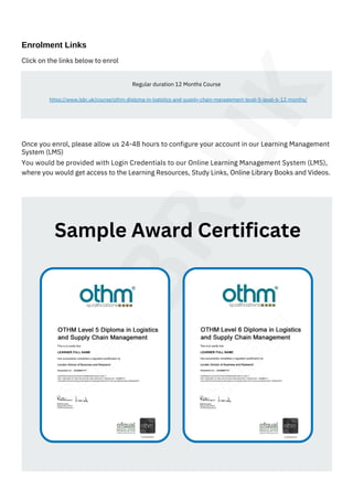 Combined - Level 5 + Level 6 Diploma In Logistics and Supply Chain ...