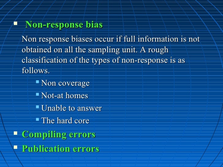 What is non-response bias?