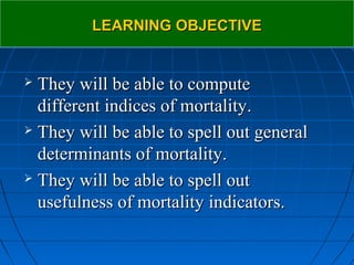 Measures of mortality | PPT