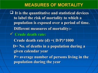 Measures of mortality | PPT
