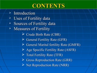 Measures of fertility | PPT