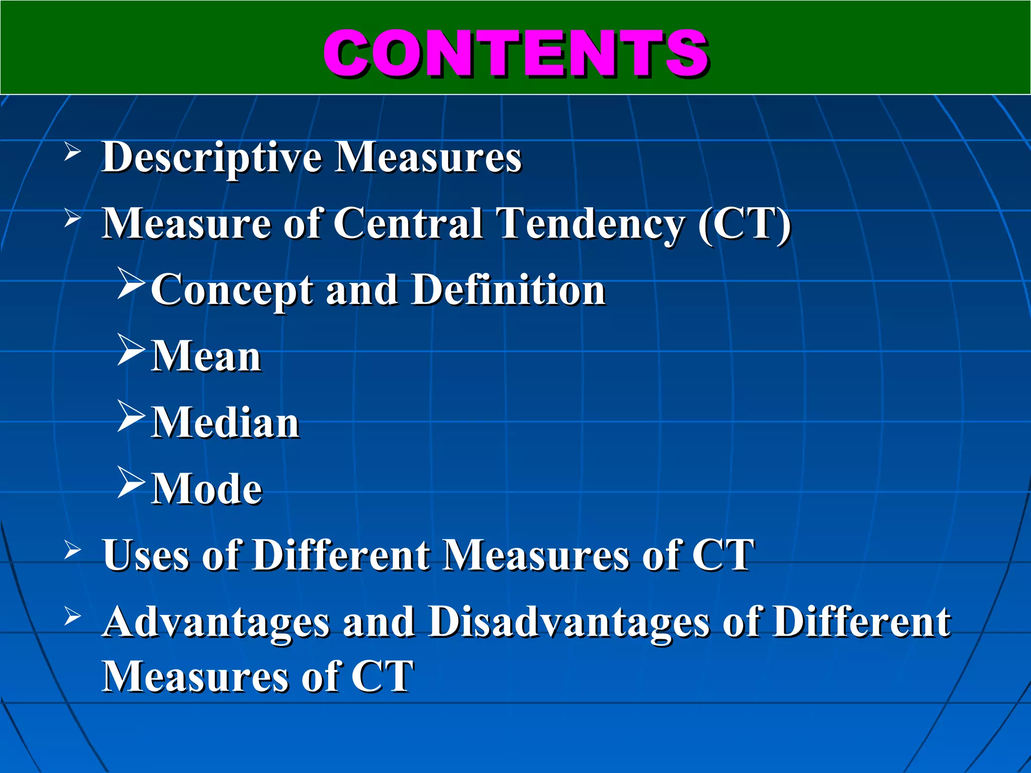 Measures of central tendency | PPT