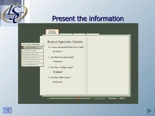 Present the information 