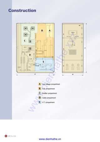 Low voltage compartment
C.B. compartment
BusBar compartment
Cable compartment
V.T. compartment
6
Construction
www.dienhathe.xyz
www.dienhathe.vn
 
