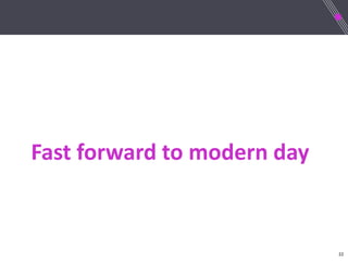 22
Fast forward to modern day
 