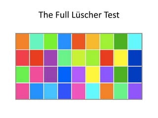Luscher Color Testing System Lüscher color test | PPTX