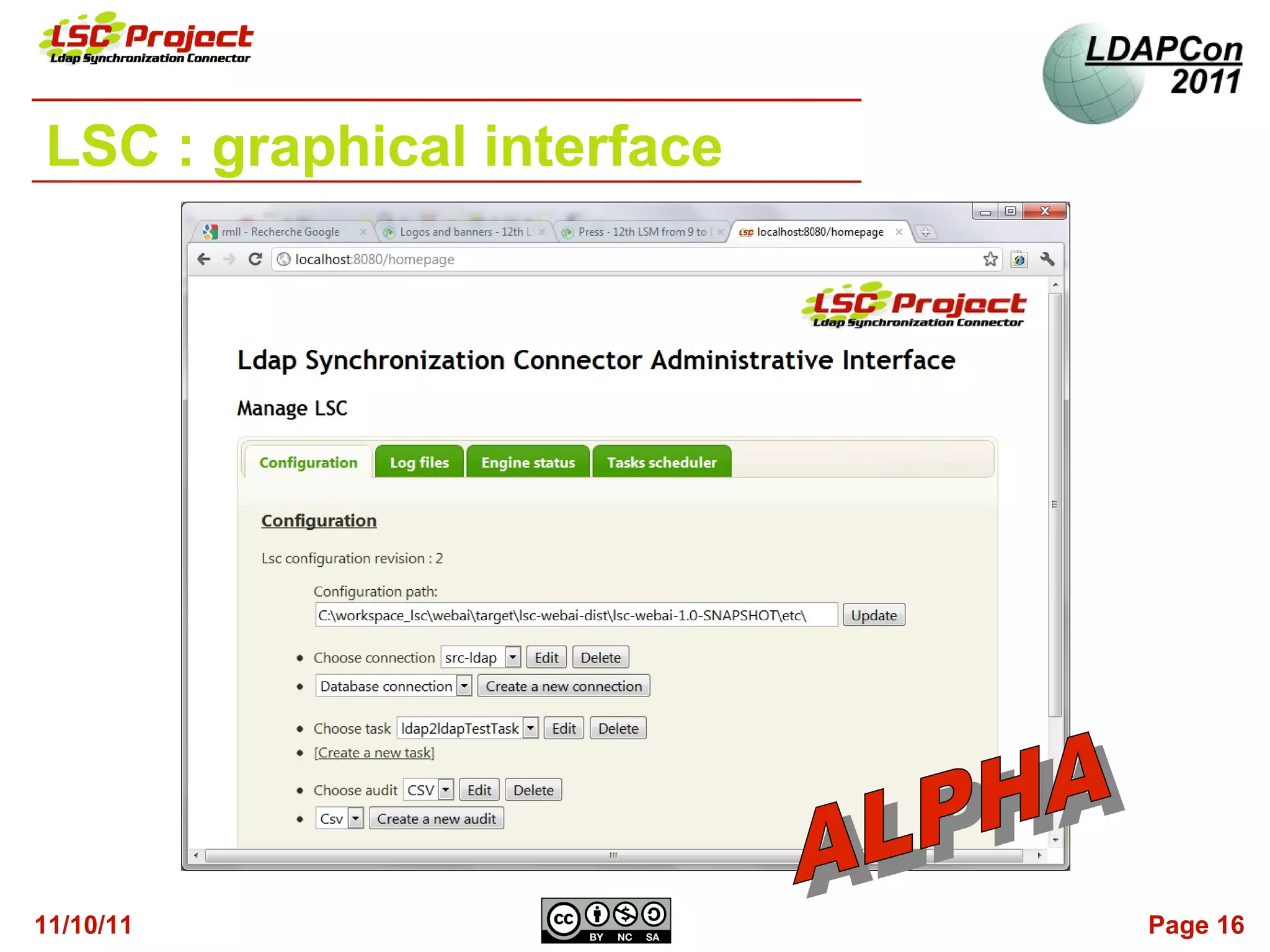 LSC : graphical interface




11/10/11                    Page 16
 