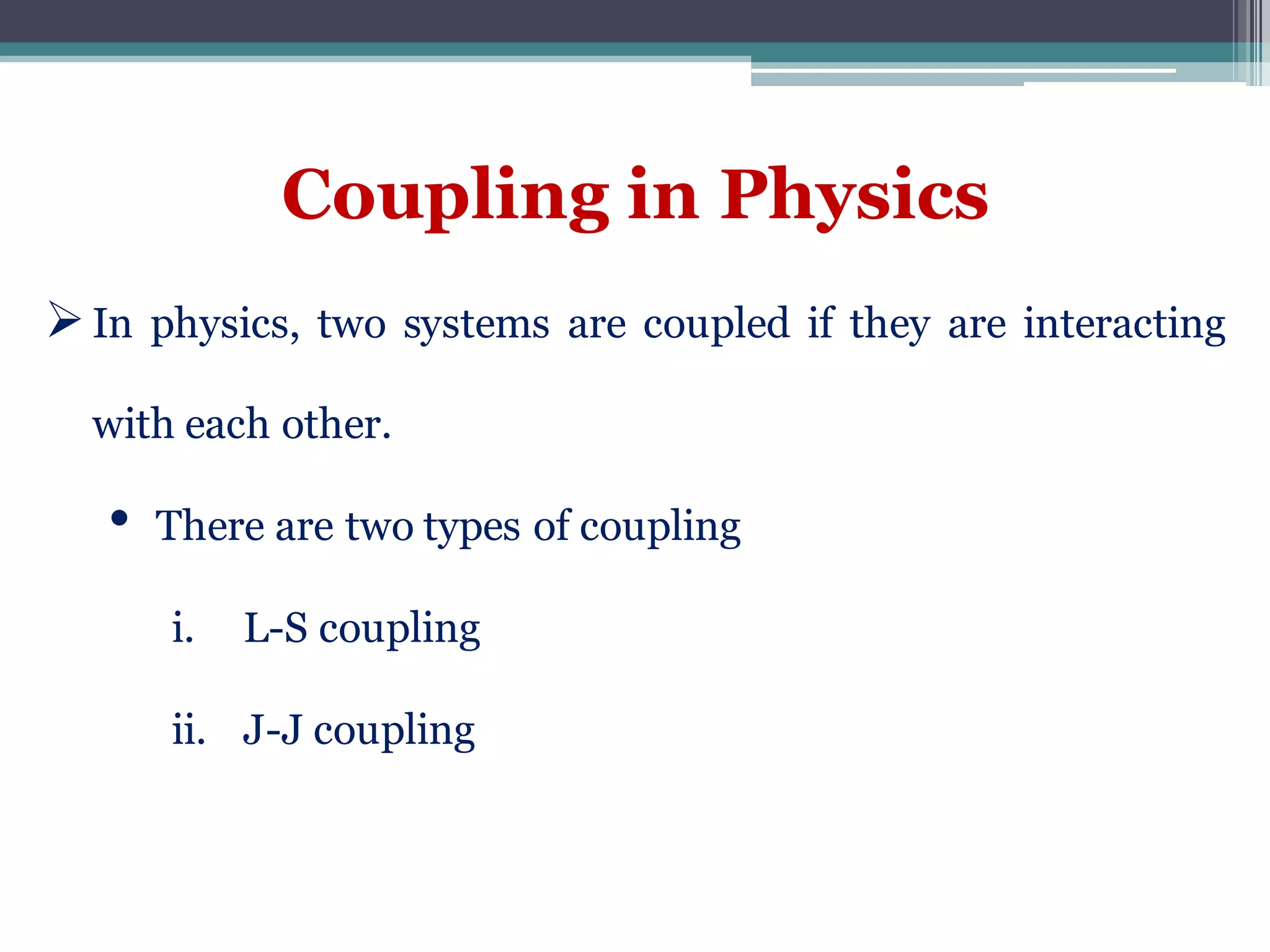 LS coupling PPT