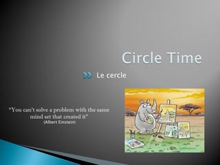 Le cercle
“You can’t solve a problem with the same
mind set that created it”
(Albert Einstein)
 