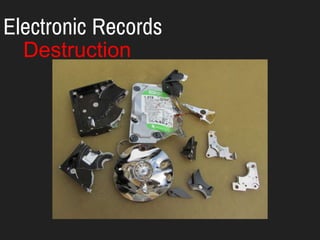 Electronic Records
Destruction
 