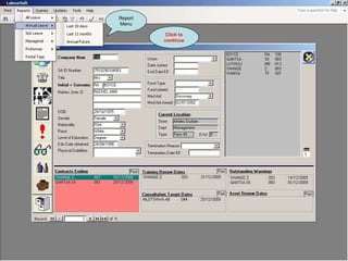 Report Menu Click to continue 